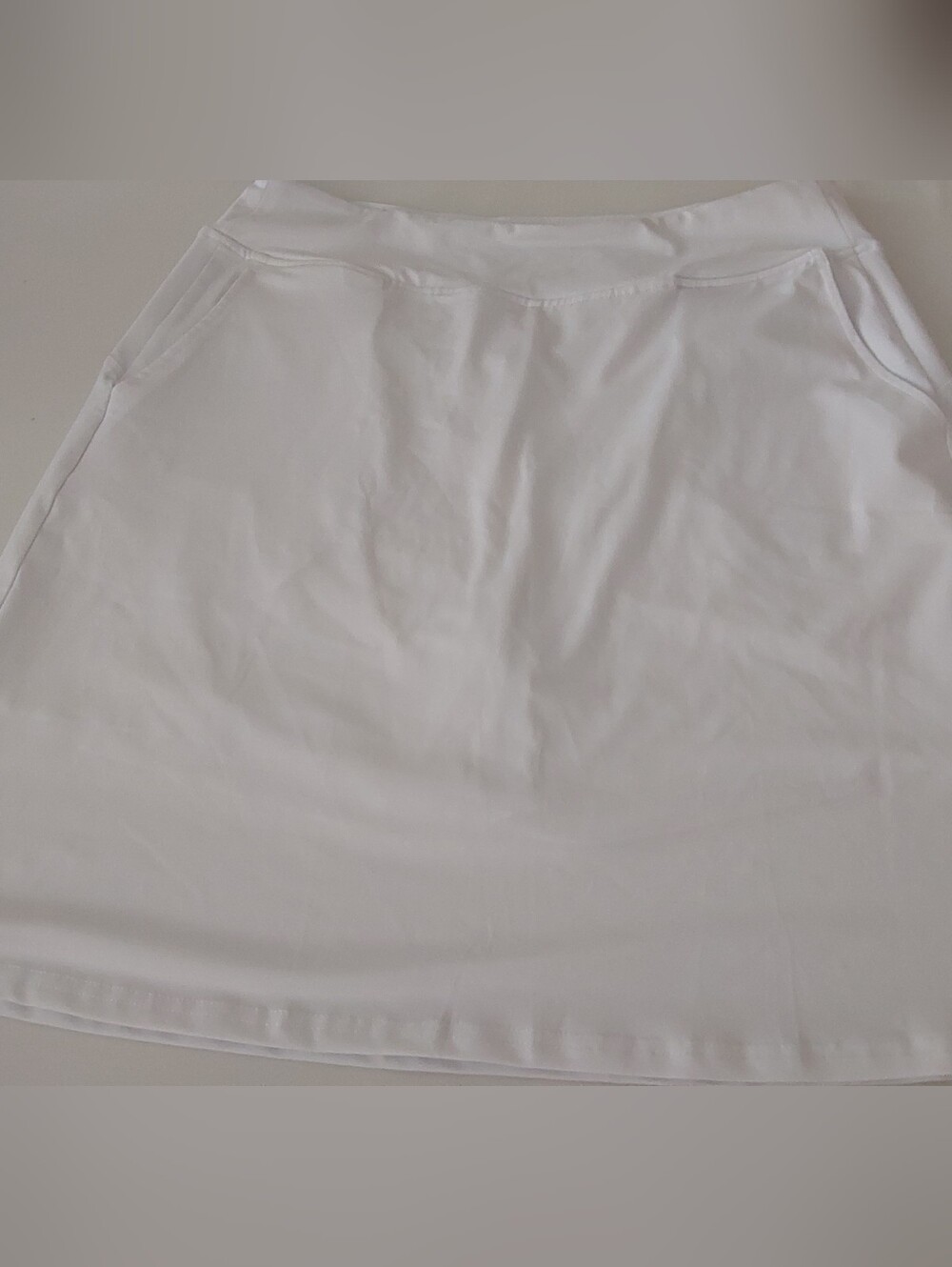 White Stretch A-Line Women's Tennis Skirt